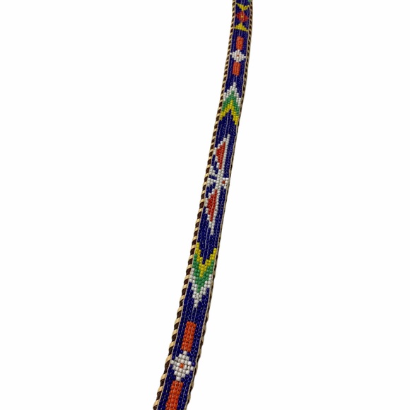 Hand Beaded Cowhide Leather Thin Eagle Belt 30 main image 8